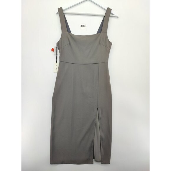 Babaton '90s Slit Pewter Grey Midi Dress Size 6